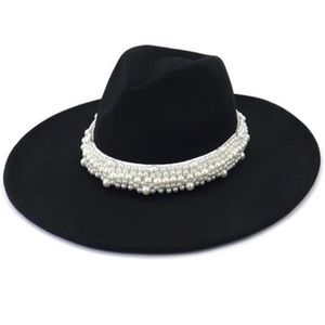 Pearl Rimmed Wool Fedora - NWT